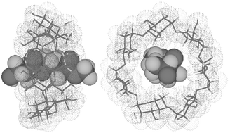 Graphical abstract: Formation of inclusion complexes between dimers of (R)-3-hydroxybutanoic acid and β-cyclodextrin: thermodynamic study of the complexation and conformational analysis of the complexed dimers