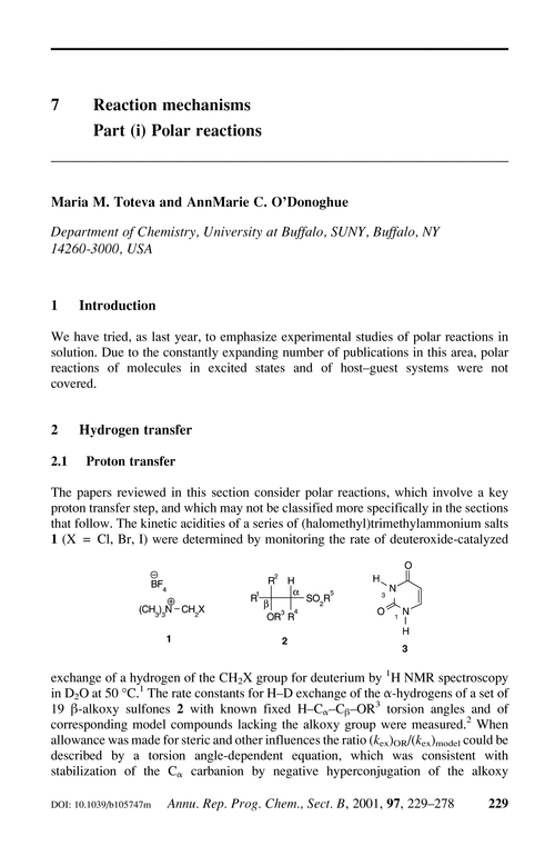 7 Reaction mechanisms. Part (i) Polar reactions