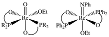 Graphical abstract: Synthesis and characterisation of oxo- and phenylimido-rhenium(v) complexes containing bidentate phosphinoenolato ligands