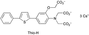 Graphical abstract: Synthesis and characterisation of Thio-H, a new excitation and emission ratioable fluorescent Ca2+/Mg2+ indicator with high brightness