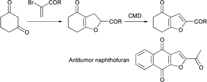 Graphical abstract: Domino Michael–O-alkylation reaction: one-pot synthesis of 2,4-diacylhydrofuran derivatives and its application to antitumor naphthofuran synthesis