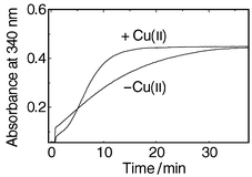 Graphical abstract: Studies of copper(ii)-binding to bacterioferritin and its effect on iron(ii) oxidation