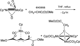 Graphical abstract: Bimetallic-induced tail-to-tail dimerization and C–H activation of methyl acrylate