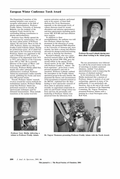 European Winter Conference Torch Award