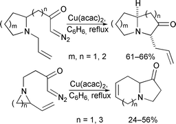 Graphical abstract: Rearrangement of ammonium ylides produced by intramolecular reaction of catalytically generated metal carbenoids. Part 2. Stereoselective synthesis of bicyclic amines