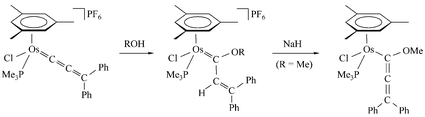 Graphical abstract: Synthesis, molecular structure, and reactivity of allenylideneosmium complexes of the half-sandwich-type