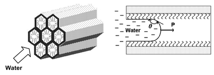 Graphical abstract: Dissipative water intrusion in hydrophobic MCM-41 type materials