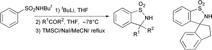 Graphical abstract: Facile synthesis of disubstituted and spiro five-membered benzosultams mediated by TMSCl–NaI–MeCN reagent