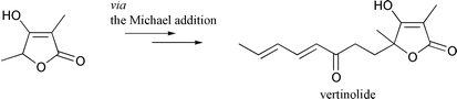 Graphical abstract: Extremely simple and practical synthesis of (±)-vertinolide via the Michael addition