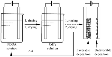 Graphical abstract: Layer-by-layer depositions of polyelectrolyte/CdTe nanocrystal films controlled by electric fields