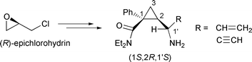 Graphical abstract: Synthesis of (1S,2R)-1-phenyl-2-[(S)-1-aminoalkyl]-N,N-diethylcyclopropanecarboxamides as novel NMDA receptor antagonists having a unique NMDA receptor subtype selectivity