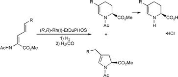 Graphical abstract: A highly enantioselective synthesis of cyclic α-amino acids involving a one-pot, single catalyst, tandem hydrogenation–hydroformylation sequence