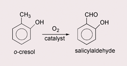 Graphical abstract: One-step heterogeneously catalytic oxidation of o-cresol by oxygen to salicylaldehyde