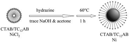 Graphical abstract: Synthesis of nickel nanoparticles in aqueous cationic surfactant solutions