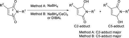 Graphical abstract: Regioselective reduction of maleimide and citraconimide derivatives: general preparation of 5-hydroxy-1,5-dihydropyrrol-2-one