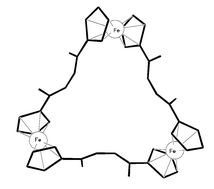 Graphical abstract: Novel ferrocene-containing helical triangular macrocycle achieved via an exchange reaction