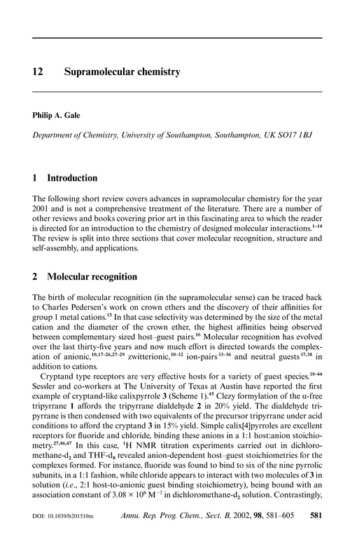 12  Supramolecular chemistry