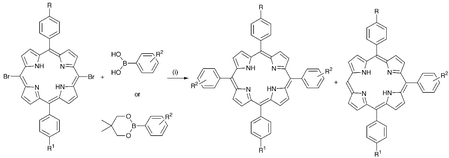 Graphical abstract: Synthesis of unsymmetrically substituted meso-phenylporphyrins by Suzuki cross coupling reactions