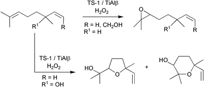 Graphical abstract: Oxidation of α-hydroxy containing monoterpenes using titanium silicate catalysts: comments on regioselectivity and the role of acidity