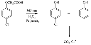 Graphical abstract: Photocatalytic degradation of 4-chlorophenoxyacetic acid in the presence of an iron complex and hydrogen peroxide