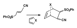 Graphical abstract: The Diels–Alder reactivity of (E)-3-phenylsulfonylprop-2-enenitrile, a cyanoacetylene equivalent
