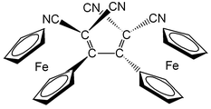 Graphical abstract: Mono- and diferrocenyl complexes with electron-accepting moieties formed by the reaction of ferrocenylalkynes with tetracyanoethylene