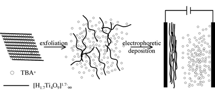 Graphical abstract: Electrophoretic deposition of negatively charged tetratitanate nanosheets and transformation into preferentially oriented TiO2(B) film
