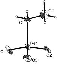 Graphical abstract: Structure and vibrational properties of ethyltrioxorhenium(vii), C2H5ReO3, investigated by gas electron diffraction, single crystal X-ray diffraction, IR spectroscopy and quantum chemical calculations