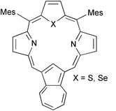 Graphical abstract: First structural characterization of core modified 10,15-meso aryl azuliporphyrins: observation of C–H⋯π interaction between pyrrole β-CH and mesityl ring