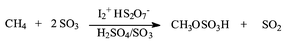 Graphical abstract: High yield conversion of methane to methyl bisulfate catalyzed by iodine cations