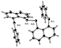 Graphical abstract: Linear alignment of four sulfur atoms in bis[(8-phenylthio)naphthyl] disulfide: contribution of linear S4 hypervalent four-centre six-electron bond to the structure