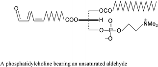 Graphical abstract: First synthesis of phosphatidylcholine and cholesteryl derivatives bearing an unsaturated aldehyde residue