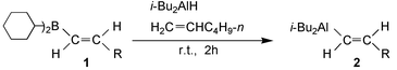 Graphical abstract: Transfer of alk-1-enyl group from boron to aluminium: a novel way to prepare (E)-alk-1-enyldiisobutylalanes