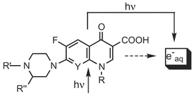 Graphical abstract: Laser flash photolysis study of photoionization in fluoroquinolones