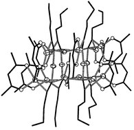 Graphical abstract: [Cu18(hfac)10(C [[triple bond, length as m-dash]] CC4Hn9)8]; Crystal structure of a novel luminescent cage compound with a “triple copper sheet” structural motif