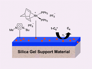 Graphical abstract: Supported ionic liquid catalysis investigated for hydrogenation reactions