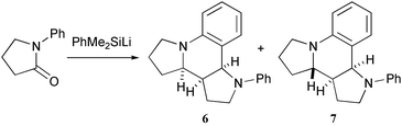 Graphical abstract: The reaction of phenyldimethylsilyllithium with N-phenylpyrrolidone