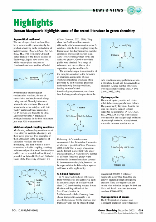 News & Views Green analytical strategies for sunscreen control A. Salvador, M. C. Pascual-Martí, A. Chisvert and M. D. de la Ossa of the Departamento de Química Analítica, in Valencia, Spain, explain how green chemical technologies can be used for environmentally benign analysis of cosmetics including sunscreens