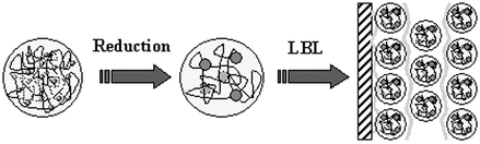 Graphical abstract: A novel method for the layer-by-layer assembly of metal nanoparticles transported by polymer microspheres