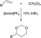 Graphical abstract: InBr3–[bmim]PF6: a novel and recyclable catalytic system for the synthesis of 1,3-dioxane derivatives