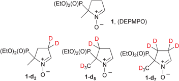 Graphical abstract: Deuterated analogues of the free radical trap DEPMPO: synthesis and EPR studies