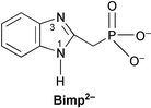 Graphical abstract: Synthesis and acid–base properties of (1H-benzimidazol-2-yl-methyl)phosphonate (Bimp2−). Evidence for intramolecular hydrogen-bond formation in aqueous solution between (N-1)H and the phosphonate group