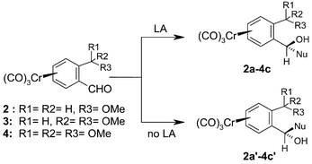 Graphical abstract: Chelation-control in nucleophilic addition to Cr(CO)3-complexed aryl aldehydes