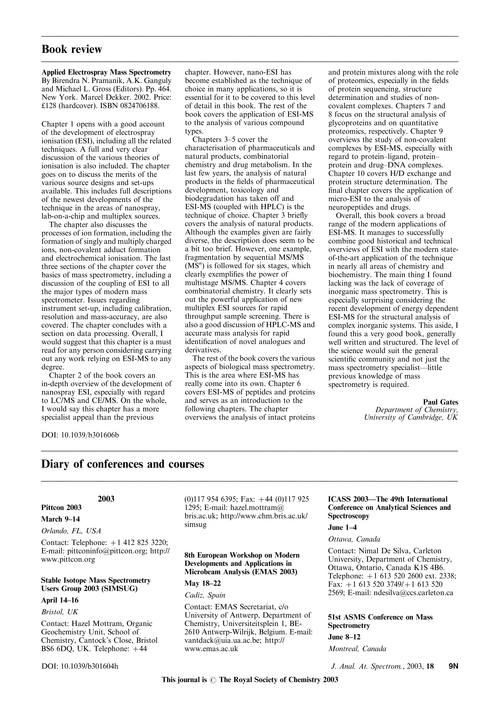 Diary of conferences and courses