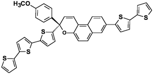 Graphical abstract: Continuous irradiation and flash-photolysis studies of new[3H]naphtho[2,1-b]pyrans linked by covalent bonds to oligothiophene units. Effect of thiophene substituents on the photochromism