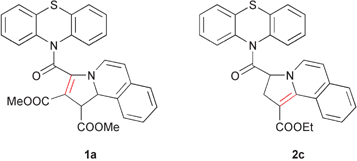 Graphical abstract: Benzoindolizine derivatives of N-acylphenothiazine. Synthesis and characterization