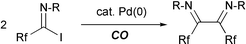 Graphical abstract: A novel route to the fluorinated diimines: carbon monoxide-promoted reductive homocoupling of fluorinated imidoyl iodides in the presence of a palladium catalyst