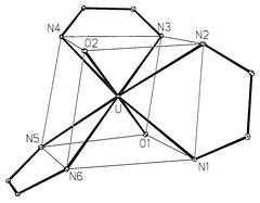 Graphical abstract: A novel coordination geometry for the uranyl ion. Rhombohedral uranium environment in [UO2(OTf)2(bpy)2] and [UO2(phen)3][OTf]2