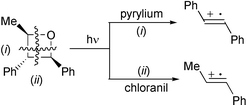 Graphical abstract: Photosensitiser-controlled regioselectivity in the electron-transfer cycloreversion of 2,3-diphenyloxetanes