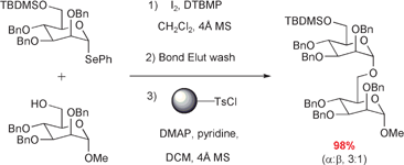 Graphical abstract: Synthesis of carbohydrate derivatives using solid-phase work-up and scavenging techniques